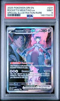 Pokemon TCG Team Rockets Mewtwo EX 213/182 Destined Rivals PSA 9 - Image 1