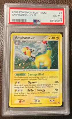 Ampharos Holo 1/127 2009 Pokemon Platinum Base PSA 6 - Image 1