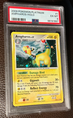 Ampharos Holo 1/127 2009 Pokemon Platinum Base PSA 6 - Image 2