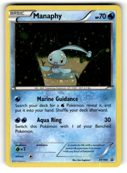 Manaphy (Cosmos Holo) XY190 Promo XY Promo Holo Pokemon Moderately Played - Image 1