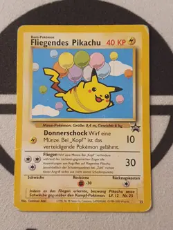 Pokemon Karte Fliegendes Pikachu 25 Black Star Promo Deutsch Vintage 2000 - Image 3