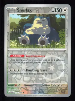 Snorlax 143/165 Reverse Holo 151 Pokemon Near Mint - Image 1