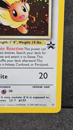 Pokemon Eevee Black Star Promo #11 Holo - W/ Mouth Swirl LP - Image 5