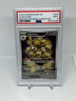 2025 Alakazam 009 ME Black Star Promo Pokemon Center PSA 9 - Image 1