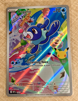 Pokemon TCG First Partner Illustration Collection Popplio 45 Black Star Promo - Image 1