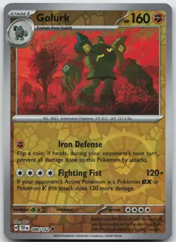 Golurk 088/162 Uncommon Temporal Forces Pokemon Reverse Holo Near Mint - Image 1