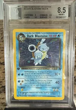 2000 Pokemon Team Rocket First Edition Dark Blastoise Holo #3/82 BGS Beckett 8.5 - Image 1