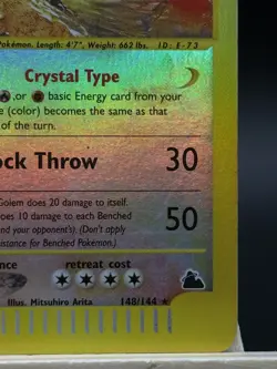 Golem #148 Crystal Skyridge Reverse Holo Rare Pokemon 2003 LP - Image 5