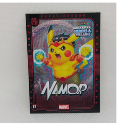 Pokemon Heroes & Villains Namor Pikachu Red Refractor Variant - Image 1
