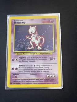 Pokemon TCG Mewtwo Base Set 10/102 Holo Unlimited Holo Rare | LP - Image 1