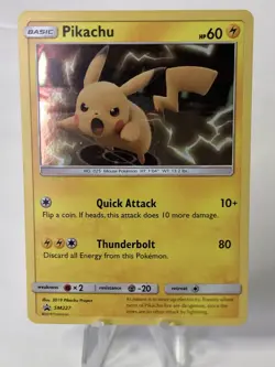 Pikachu SM227 Black Star Promo Holo Pokemon Card NM 2019 Pikachu NM Free Shippin - Image 3