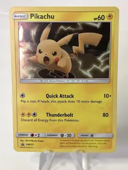 Pikachu SM227 Black Star Promo Holo Pokemon Card NM 2019 Pikachu NM Free Shippin - Image 4