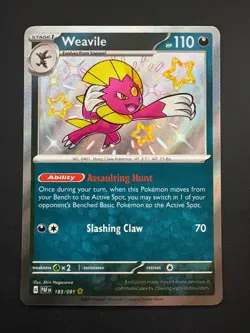 Weavile 183/091 Pokemon Paldean Fates Shiny Rare Near Mint NM 2024 - Image 1