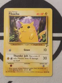 Pokemon Karte Pikachu 87/130 Base Set 2 Englisch Vintage Pokemon 1999 Basis - Image 3