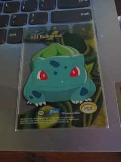 Pokemon Card #01 Bulbasaur Topps TV Series 2 PC2 Clear Plastic Chase Near Mint - Image 2