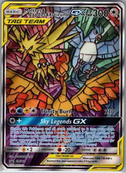 Moltres & Zapdos & Articuno GX SM210 - Hidden Fates ETB Promo Pokemon Card - NM - Image 1