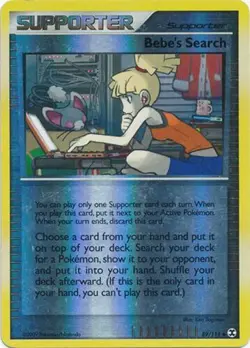 Pokemon Card - Rising Rivals 89/111 - BEBE'S SEARCH (REVERSE holo) - NM/Mint - Image 1