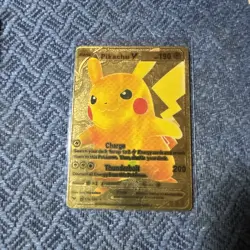Pikachu V 170/185 Gold Foil Pokemon Card fan art - Image 1