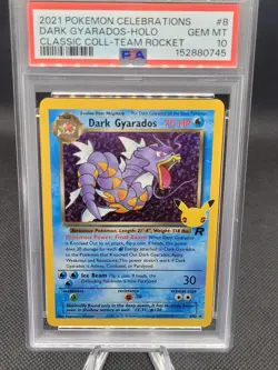 Pokemon 2021 Dark Gyarados 8 Holo Classic Collection Celebrations GEM MT PSA 10 - Image 1