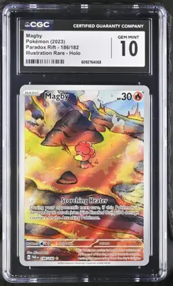 CGC 10 MAGBY 186 PARADOX RIFT ILLUSTRATION RARE SCARLET VIOLET POKEMON GEM MINT - Image 1
