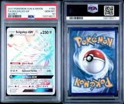 2017 POKEMON SUN & MOON SECRET #155 FULL ART/SOLGALEO GX PSA 10 - Image 3