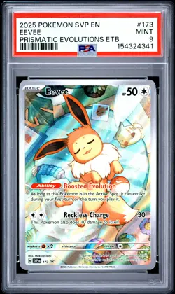 2025 POKEMON SVP EN-SV BLACK STAR PROMO #173 EEVEE PSA 9 - Image 1