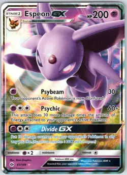 Espeon GX 61/149 Holo Ultra Rare SM Base Set Pokemon NM - Image 1