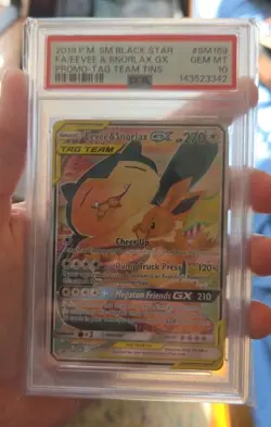 Eevee & Snorlax Gx #SM169 - 2019 Pokemon SM Black Star Promo - Tag Team - PSA 10 - Image 3