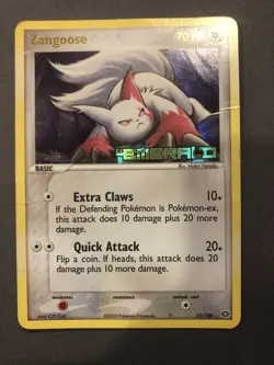 2005 Pokemon EX Emerald Zangoose Reverse Foil 21/106 MP Very Rare! - Image 2