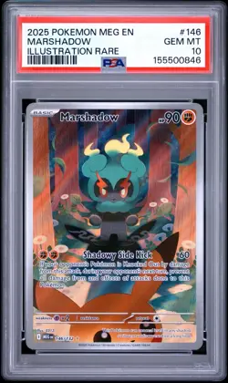 2025 POKEMON MEG EN-MEGA EVOLUTION #146 MARSHADOW ILLUSTRATION RARE PSA 10 - Image 1