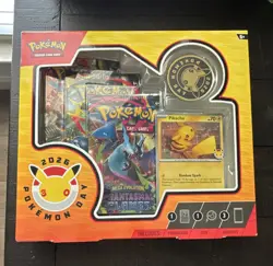 Pokemon TCG Phantasmal Flames Pokemon Day 2026 Box Pikachu Promo Coin Booster - Image 1