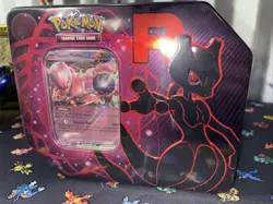 Pokemon Team Rocket Tin 5 Booster Packs + Promo - New Sealed Mewtwo Tin Wow Look - Image 1