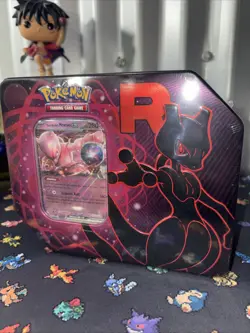 Pokemon Team Rocket Tin 5 Booster Packs + Promo - New Sealed Mewtwo Tin Wow Look - Image 2