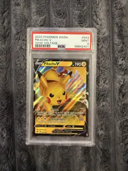 2020 Pokemon SWSH Vivid Voltage Pikachu V #043 PSA 9 - Image 1