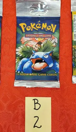 Wizards of the Coast Pokemon Base Set Booster Pack (B2 - picture of actual pack) 742818061582 - Image 1