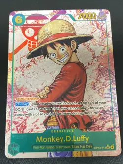 Monkey D Luffy OP13-118 SEC RED Alt Art One Piece Carrying On His Will English - Image 1