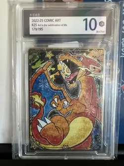 Pokemon Comic Art Metal Card Slab - Fan Art Charizard - Image 1
