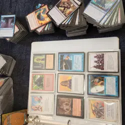 Very Old 90's MAGIC COLLECTION in Binder with 8 Pages of Cards. & 1000 Bulk MTG - Image 2