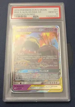 Pokemon Muk & Alolan Muk Tag Team GX Unbroken Bonds Card 61/214 PSA 10 - Image 2