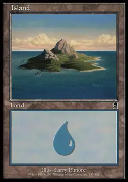 1x Island (337) - Foil Heavy Play, English Odyssey MTG Magic - Image 1