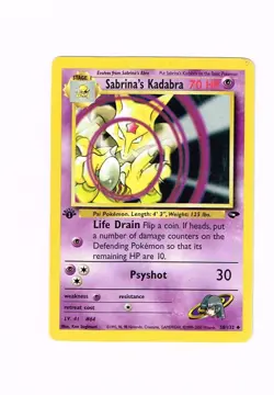 2000 Pokemon Gym Challenge 1st Edition Sabrina's Kadabra #58/132 - Image 1