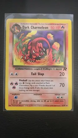 Dark Charmeleon 32/82 Team Rocket - W Gold Stamp Wizards Promo Pokemon Card - Image 1