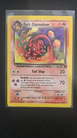 Dark Charmeleon 32/82 Team Rocket - W Gold Stamp Wizards Promo Pokemon Card - Image 3