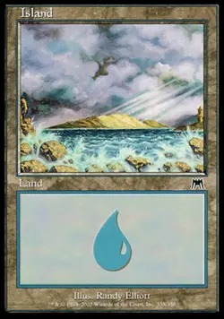 1x Island (338) - Foil Heavy Play, English Onslaught MTG Magic - Image 1
