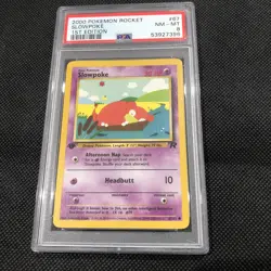 2000 Pokemon Team Rocket 1st Edition Slowpoke 67/82 PSA 8 NM-MT - Image 1