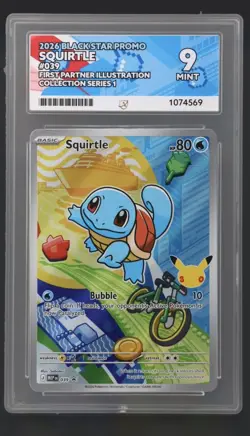 Pokemon Squirtle MEP 039 ACE 9 Gem Mint First Partner Illustration - Image 1