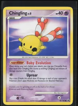 Chingling 58/100 Common Majestic Dawn Pokemon Moderately Played - Image 1