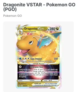 Dragonite VSTAR 050/078 Pokemon GO Holo - Image 1