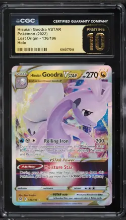 2022 Pokemon Lost Origin Hisuian Goodra VSTAR #136 CGC 10 PRISTINE - Image 1
