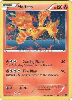Moltres 14/99 Holo R Next Destinies Pokemon MP - Image 1